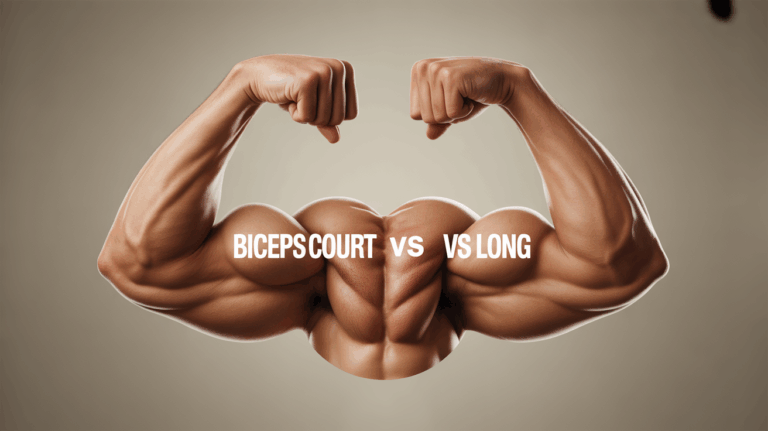 Schéma comparatif biceps court et biceps long illustration sportive
