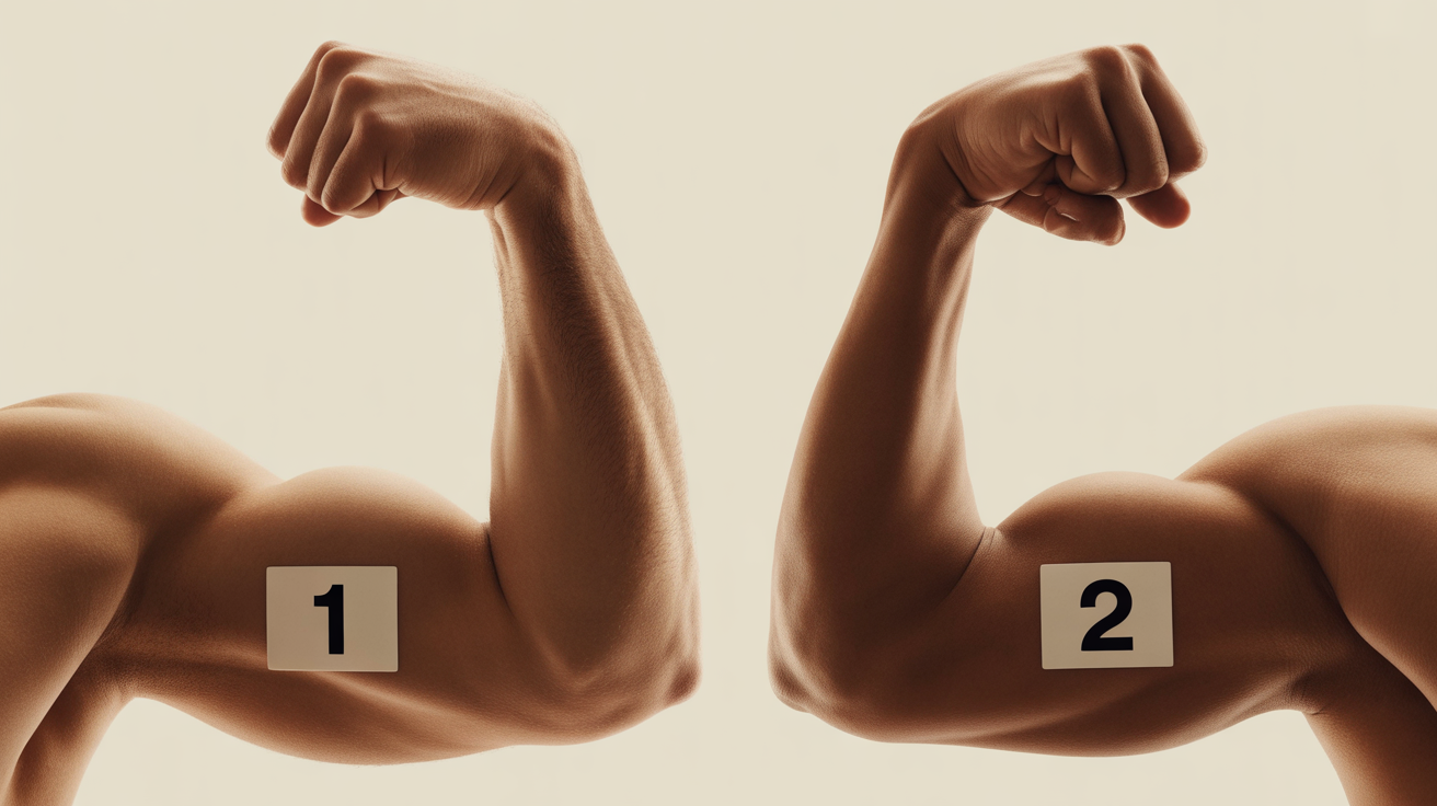 Visuel repère biceps court et long bras en flexion