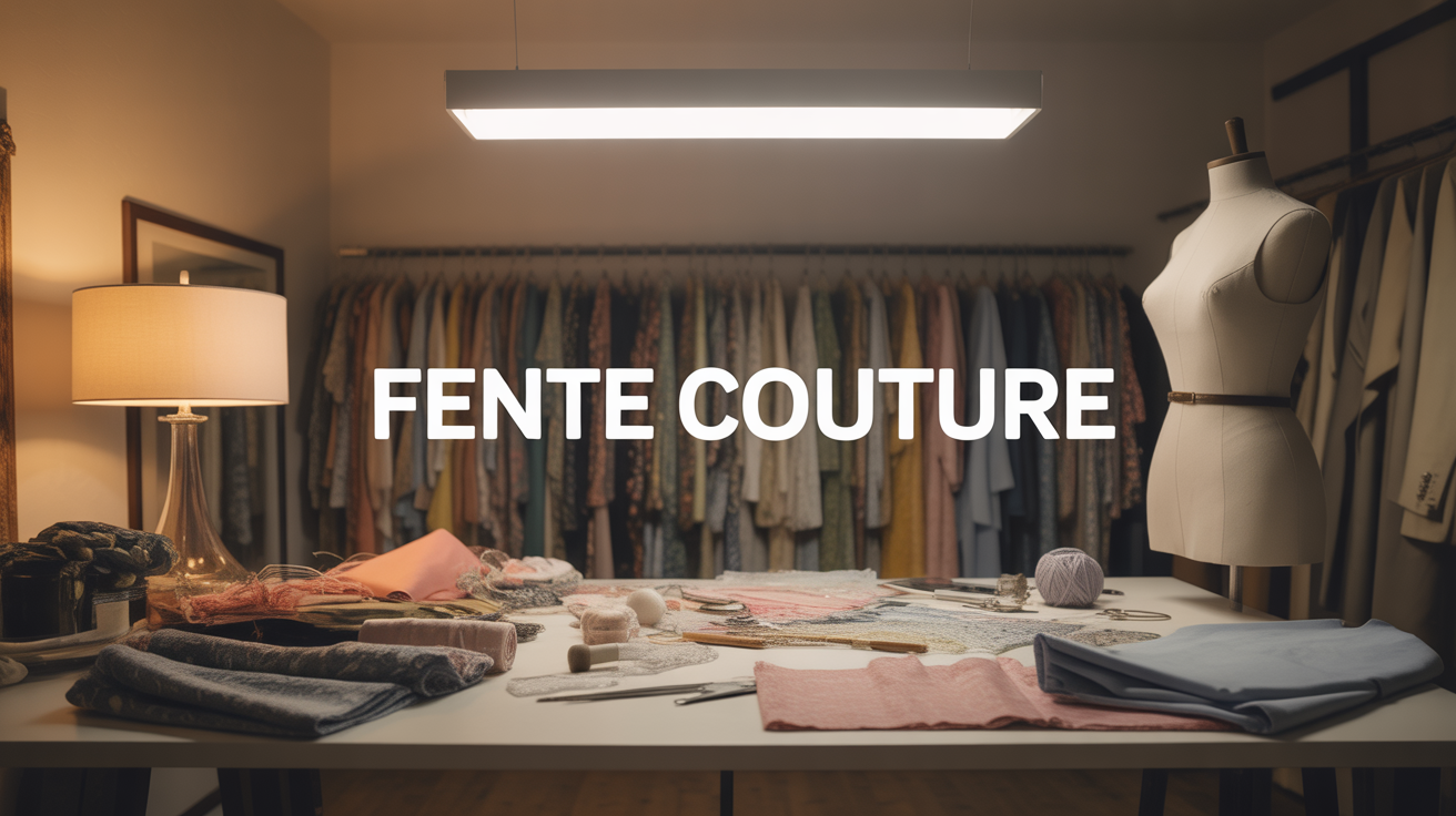 Vue stylisée table couture fente couture moderne