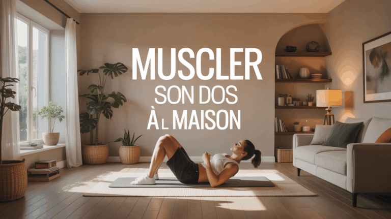 personnage fait exercices dos à la maison modern motiver