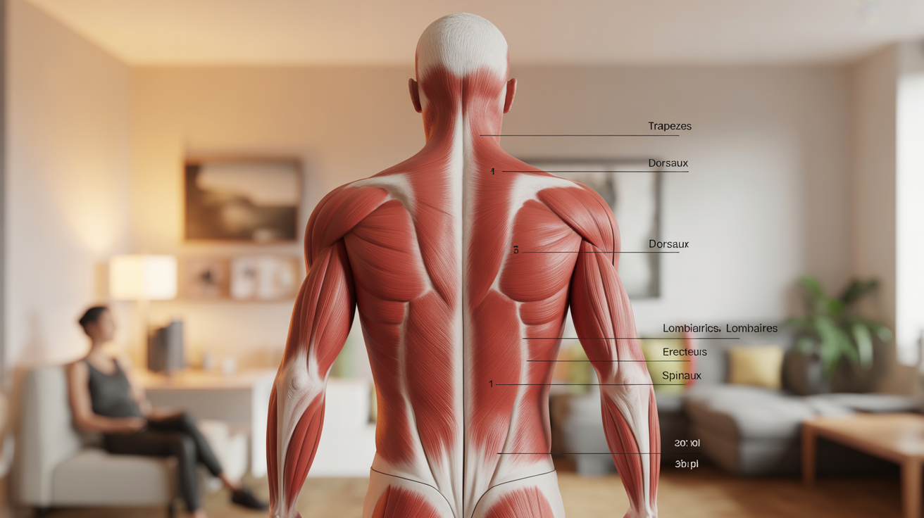 croquis anatomie dos trapezes dorsaux lombaires