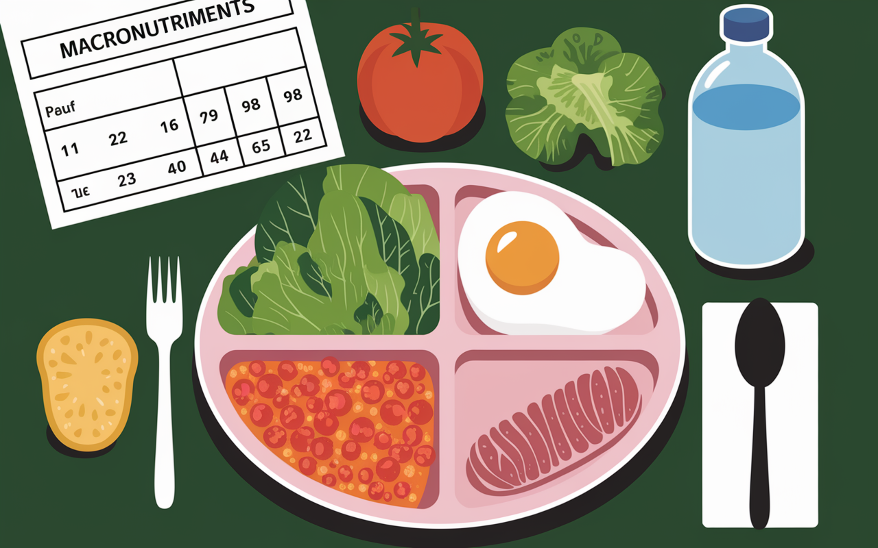 Tableau assiette perte poids 4 kilos macronutriments