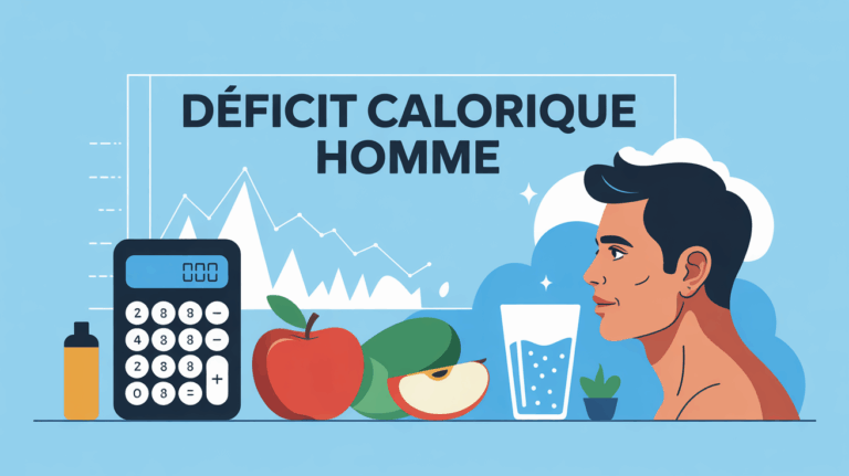 tableau controle calories deficit calorique homme illustration
