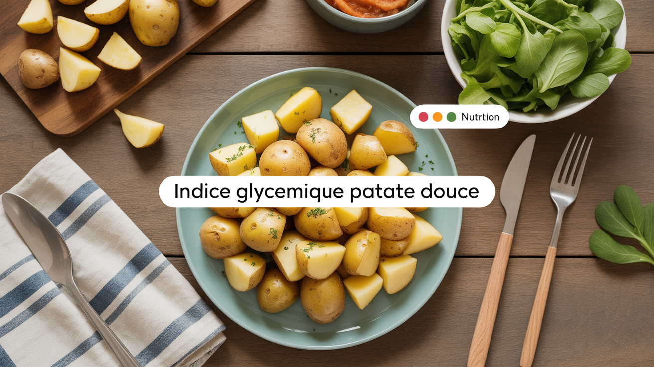 patate douce vapeur et rôtie sur table, indicateur IG et nutrition