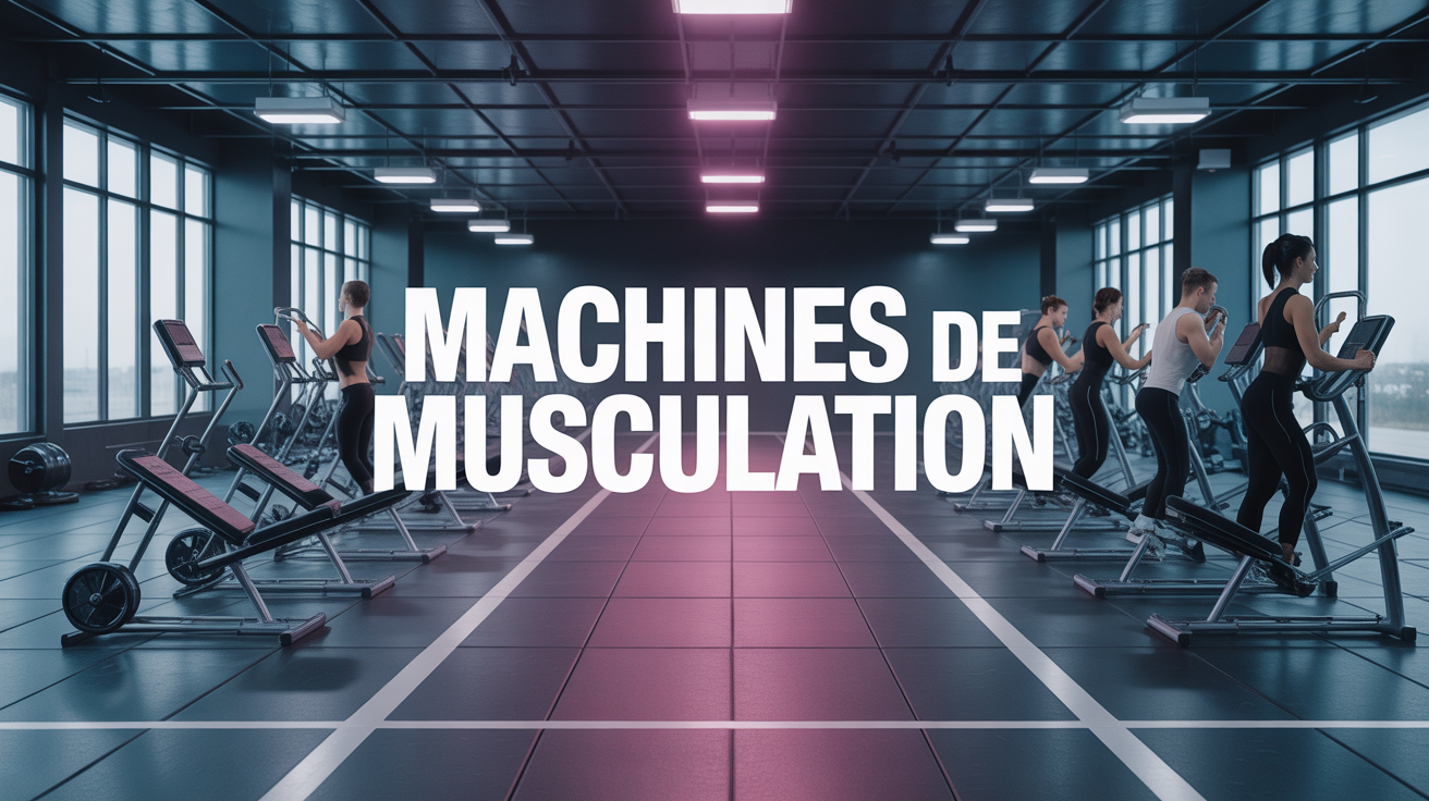 Salle avec machines de musculation variées en action