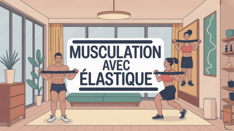 musculation avec elastique illustration moderne