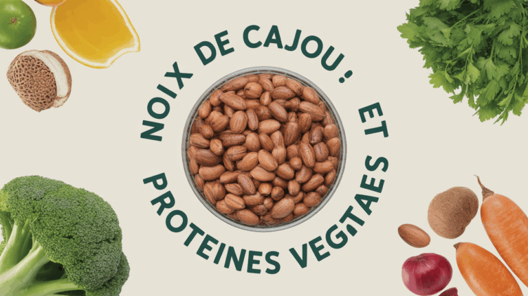 Bol de noix de cajou et aliments sains, focus proteines vegetales
