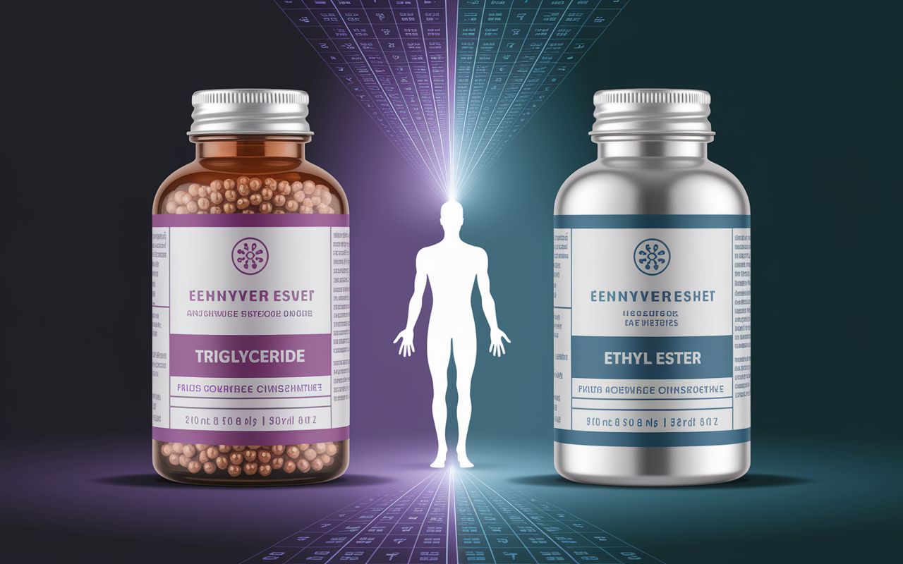 Triglyceride ethyl ester omega 3 assimilation schema