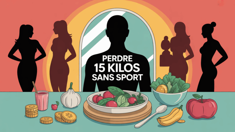 Silhouette au miroir et assiette equilibree perdre 15 kilos sans sport