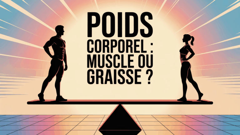 Balance stylisée silhouettes muscle graisse