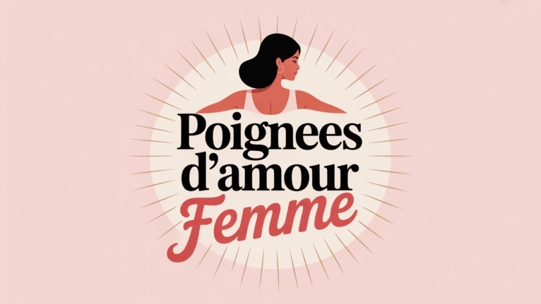 Illustration de silhouette feminine avec texte poignees d'amour femme