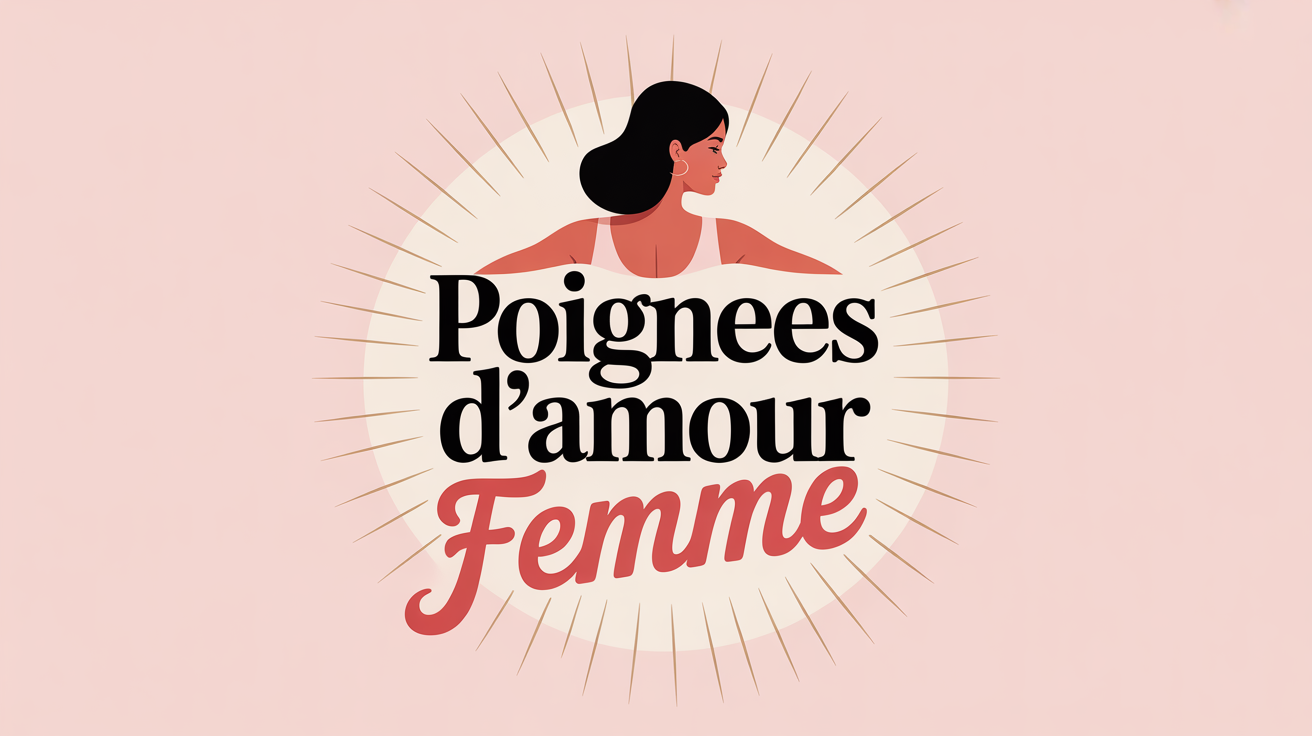 Illustration de silhouette feminine avec texte poignees d'amour femme