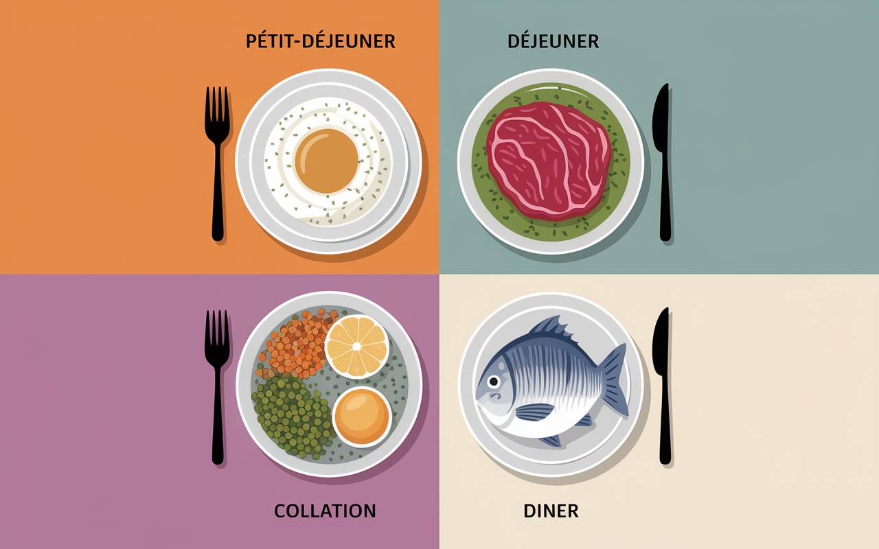 repas proteines musculation distribution heures assiettes