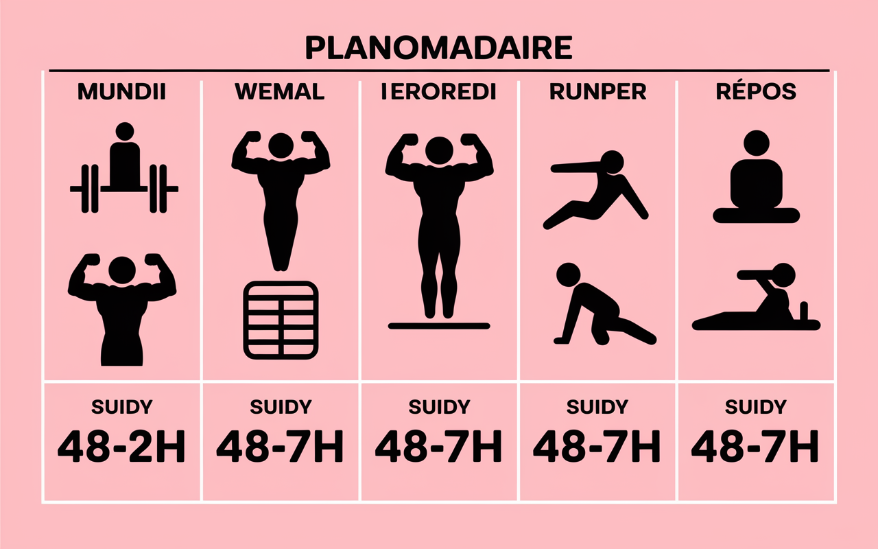planning repos musculation 48-72h 4-5 séances