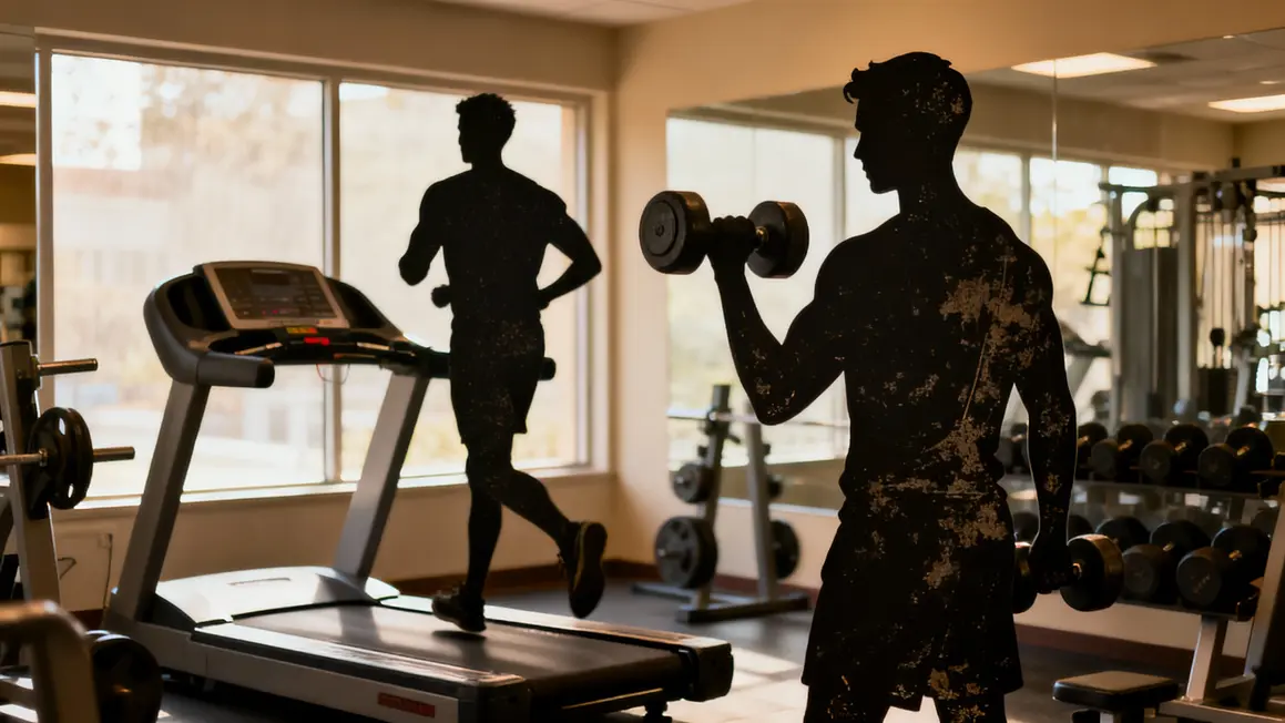 Silhouettes fitness musculation salle sport