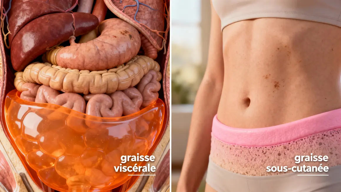 schema graisse abdominale viscerale et sous cutanee