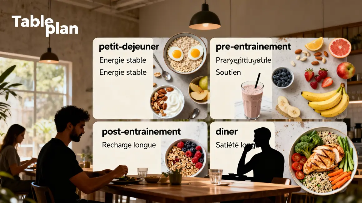 Exemple menu sportif IG petit déjeuner à diner