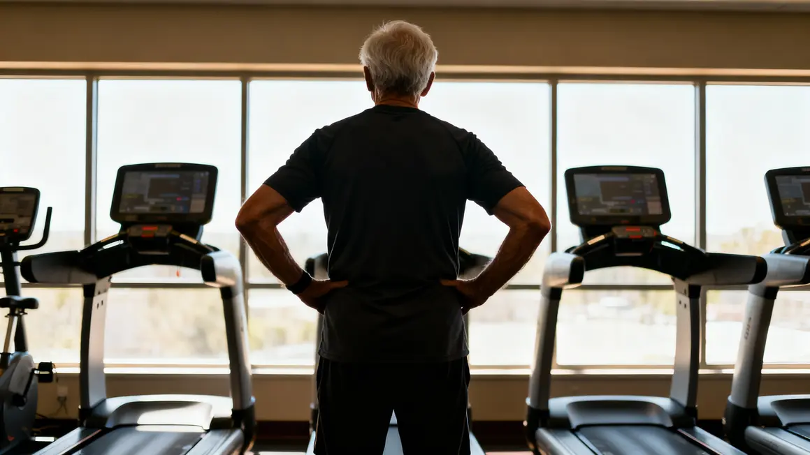 Senior commence la musculation sur machines guidees