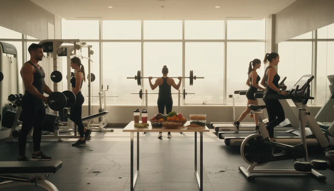 Salle de sport fitness musculation perte de poids ambiance organisée