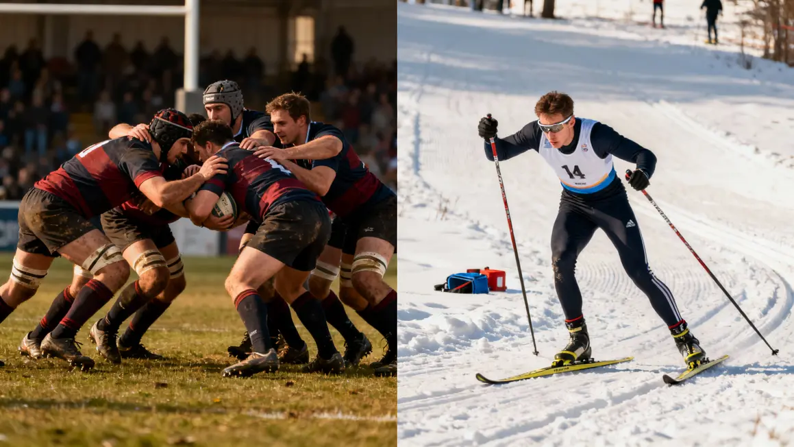 rugby collectif et ski de fond individuel gestion effort