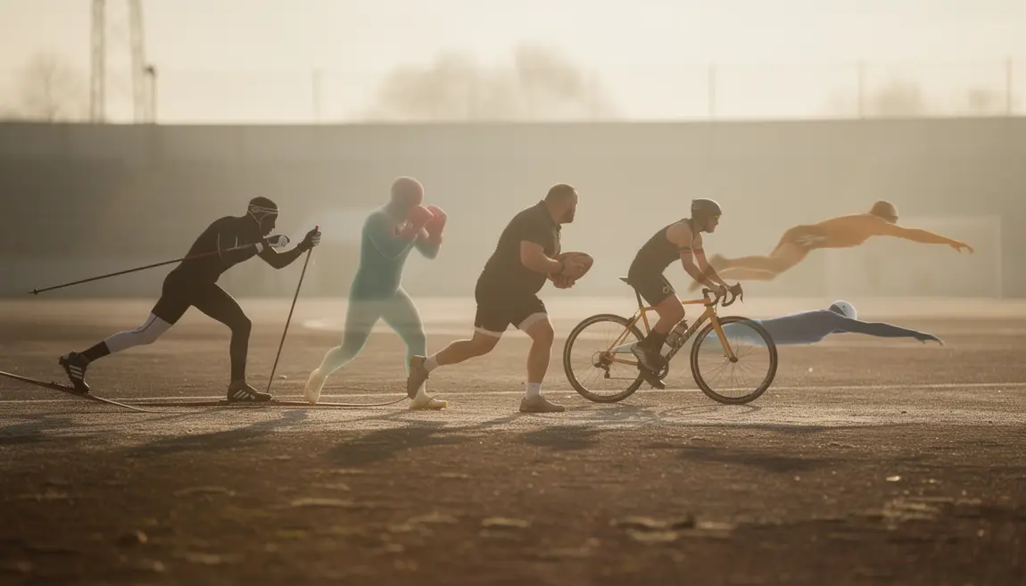 silhouettes sports physiques sur terrain effort individuel et collectif
