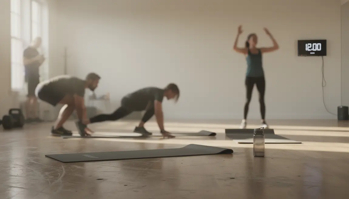 Séance WOD cardio silhouettes squat burpee jumping jack