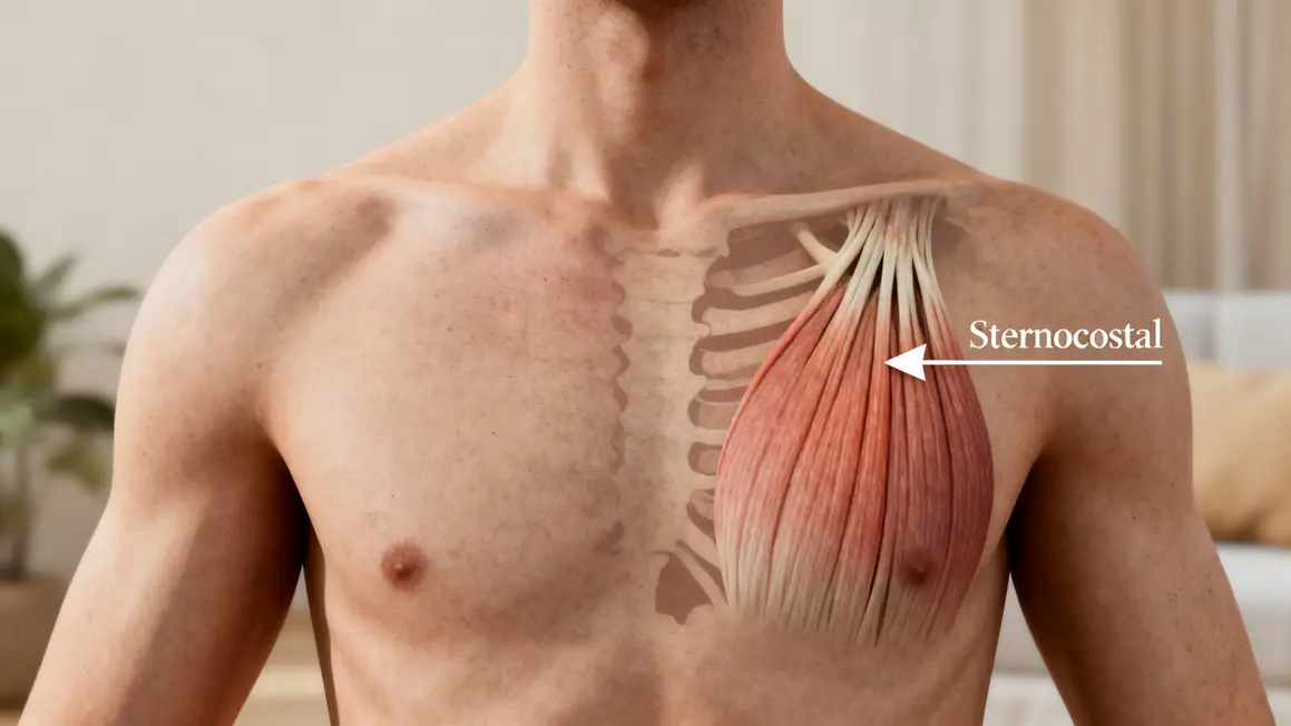 Graphique bas pectoraux fibres sternocostal torse