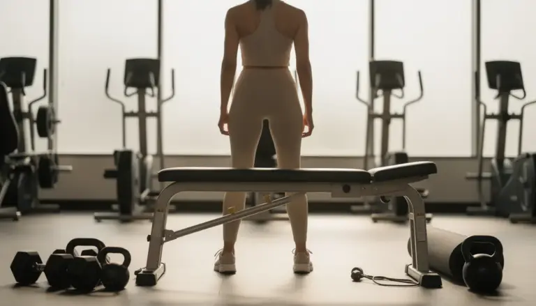 personne de dos banc pour lombaires salle fitness