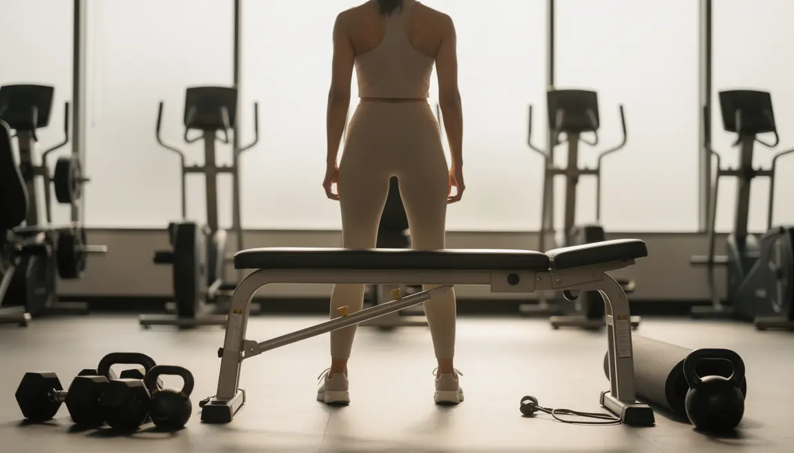 personne de dos banc pour lombaires salle fitness