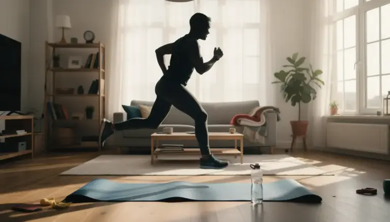 cardio maison adulte en mouvement dans salon