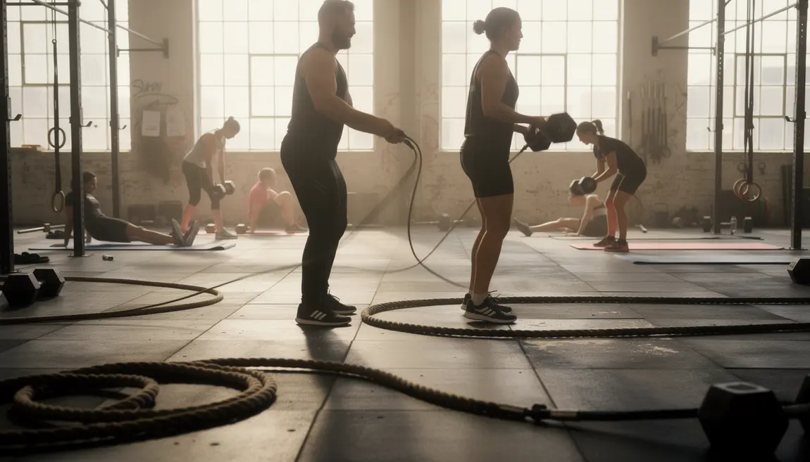 scene crossfit dynamique avec cordes a sauter