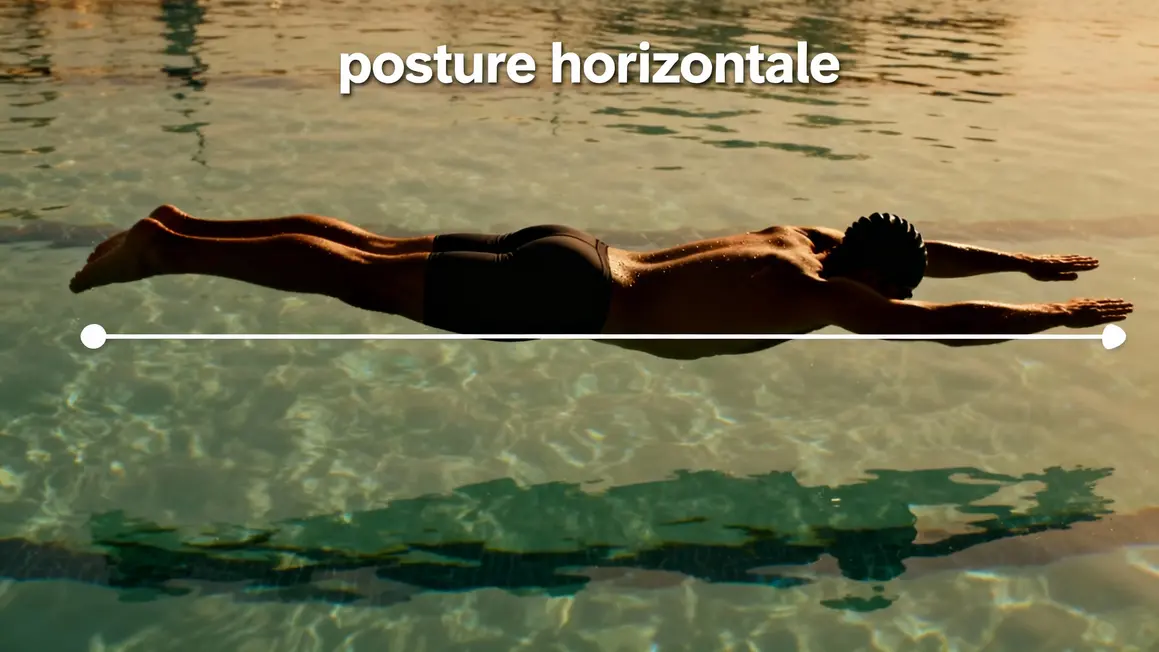 posture horizontale brasse nageur aligne de cote