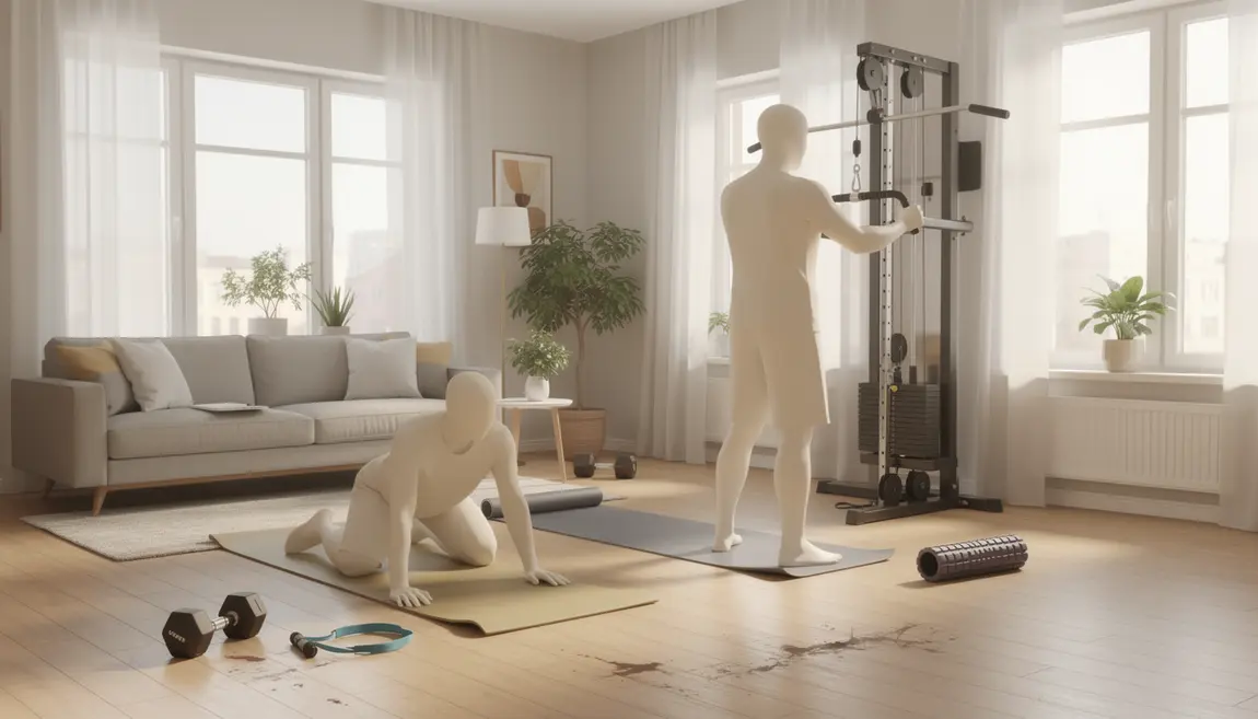 poulie musculation installation salon familial