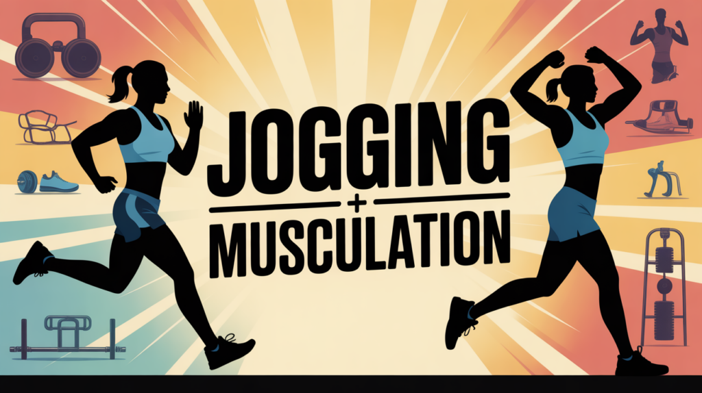 image jogging et musculation silhouettes sportives