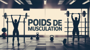 poid de muscu silhouettes avec haltères et barres