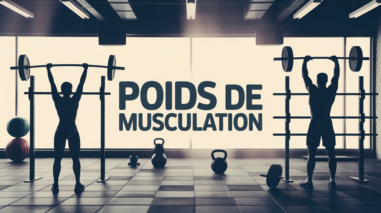poid de muscu silhouettes avec haltères et barres