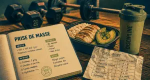 Programme prise de masse debutant : 3 séances hebdomadaires, repas et carnet