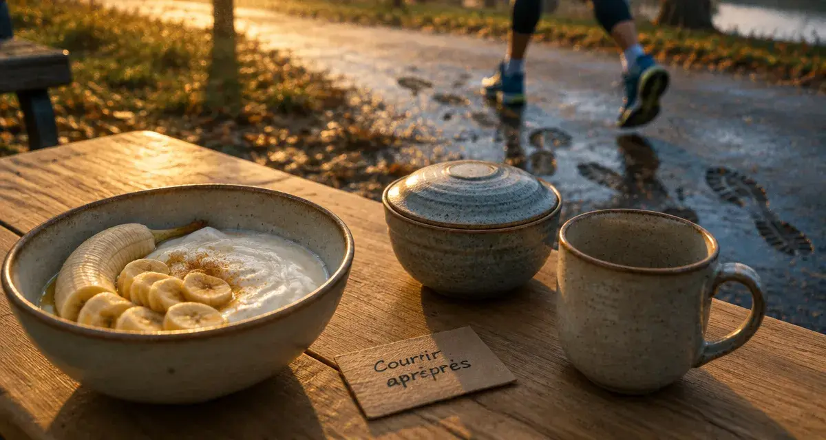 Courir avant ou apres manger : bol yaourt et banane avant la course