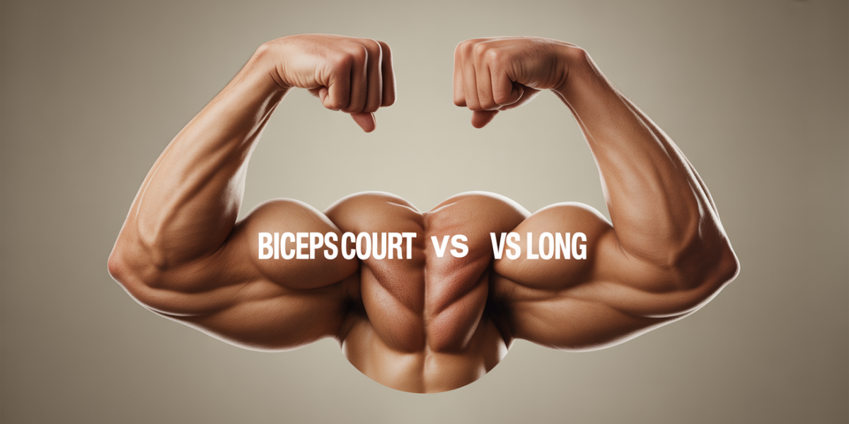Schéma comparatif biceps court et biceps long illustration sportive