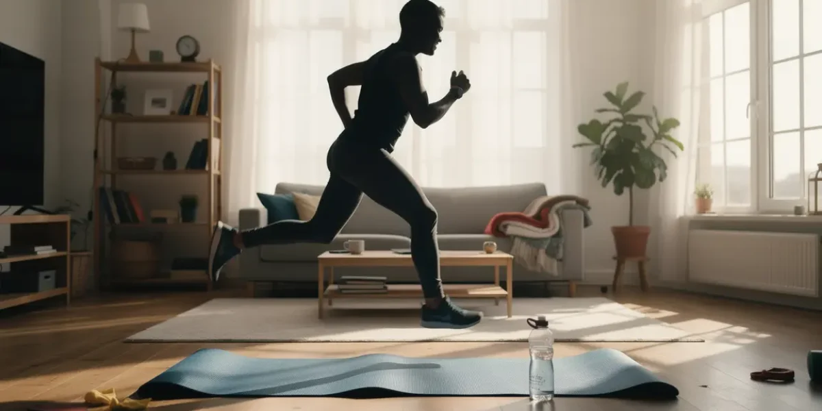 cardio maison adulte en mouvement dans salon