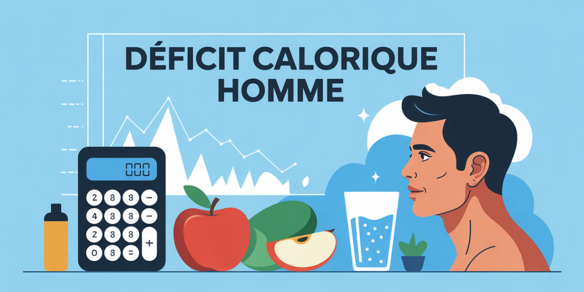 tableau controle calories deficit calorique homme illustration
