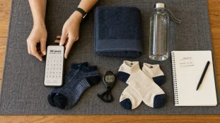 Femmes fitness : routine 30 jours en 5 minutes, planning sur smartphone