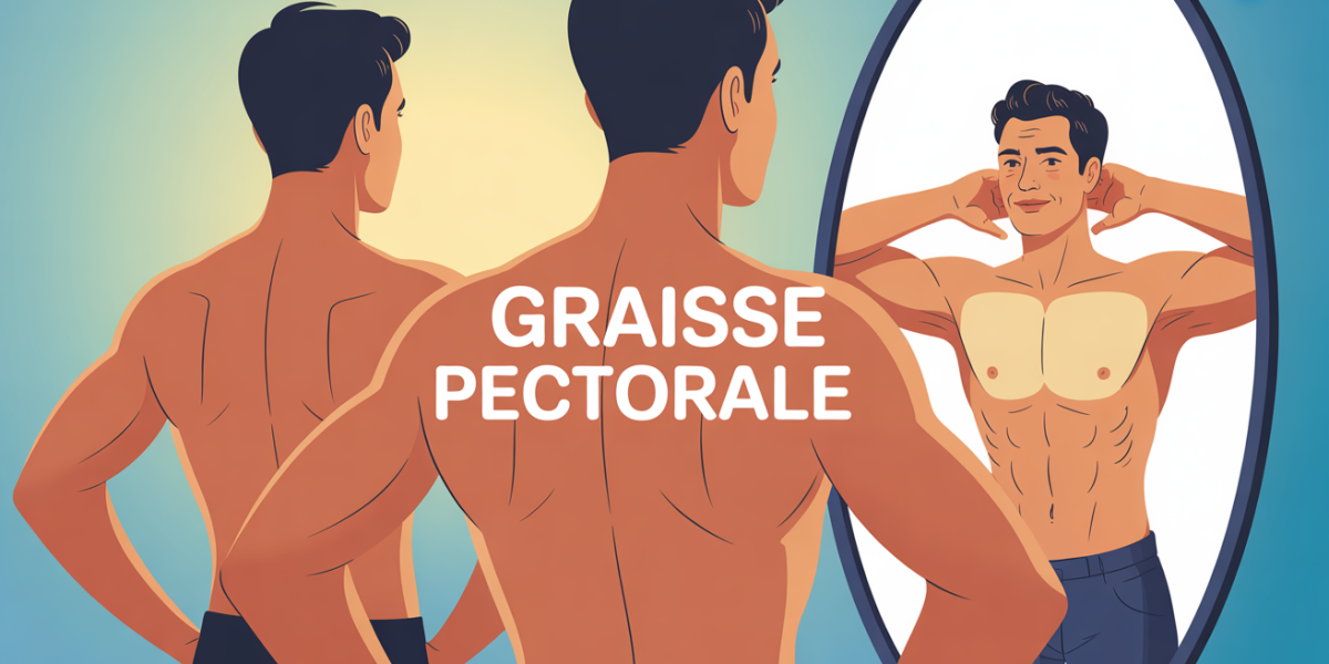 graisse pectorale homme devant miroir