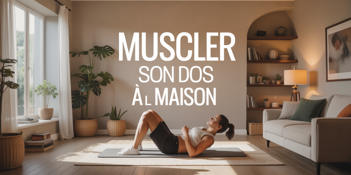 personnage fait exercices dos à la maison modern motiver