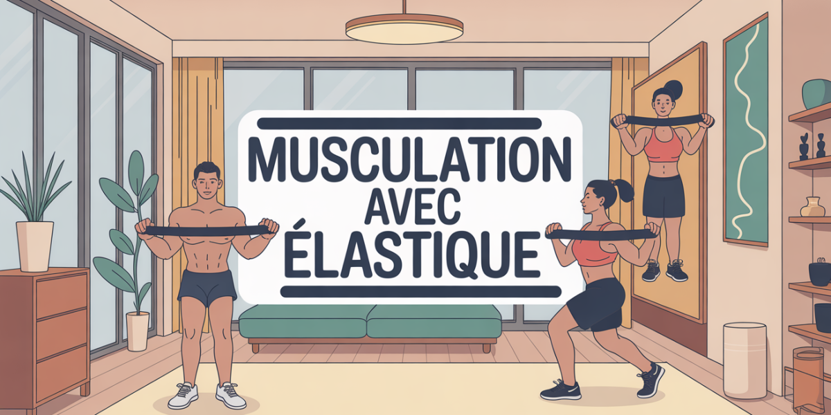musculation avec elastique illustration moderne