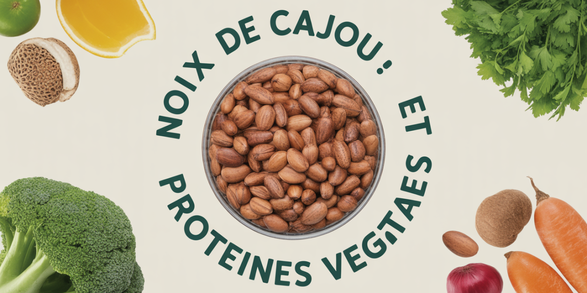 Bol de noix de cajou et aliments sains, focus proteines vegetales