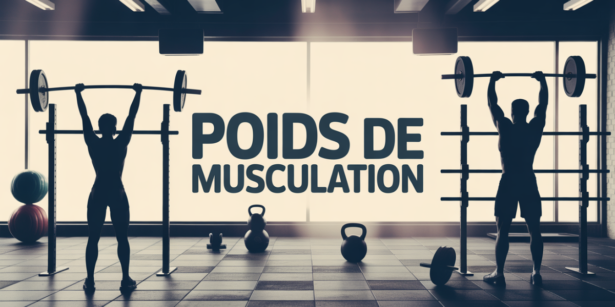 poid de muscu silhouettes avec haltères et barres