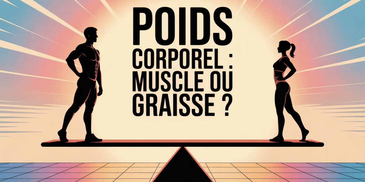 Balance stylisée silhouettes muscle graisse