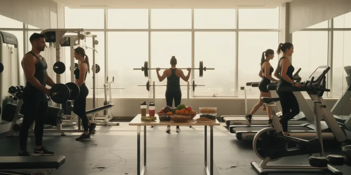 Salle de sport fitness musculation perte de poids ambiance organisée
