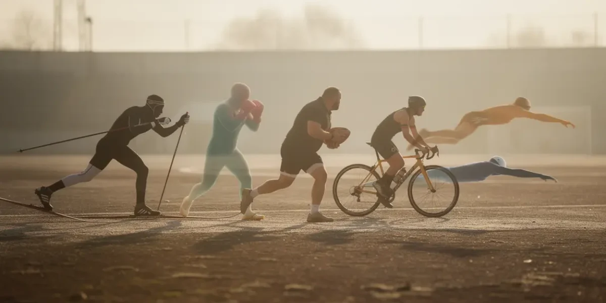 silhouettes sports physiques sur terrain effort individuel et collectif
